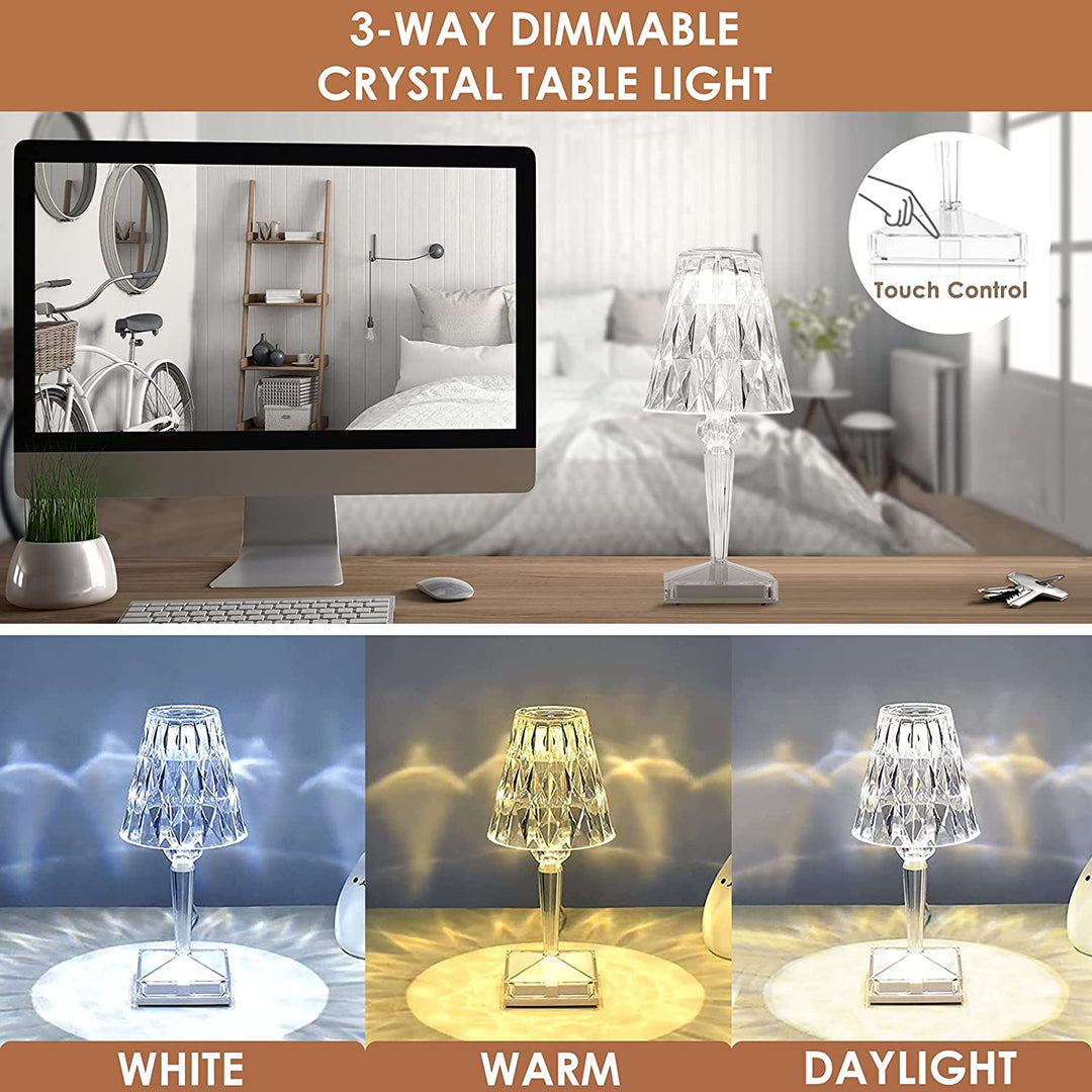 Norvo | CrystaLamp - LED Bordlampe laget av Diamantkrystall