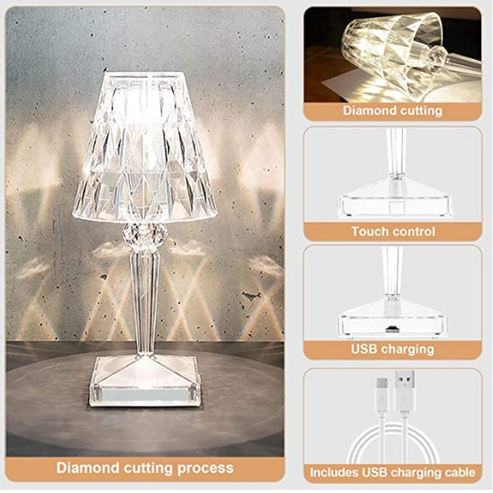 Norvo | CrystaLamp - LED Bordlampe laget av Diamantkrystall