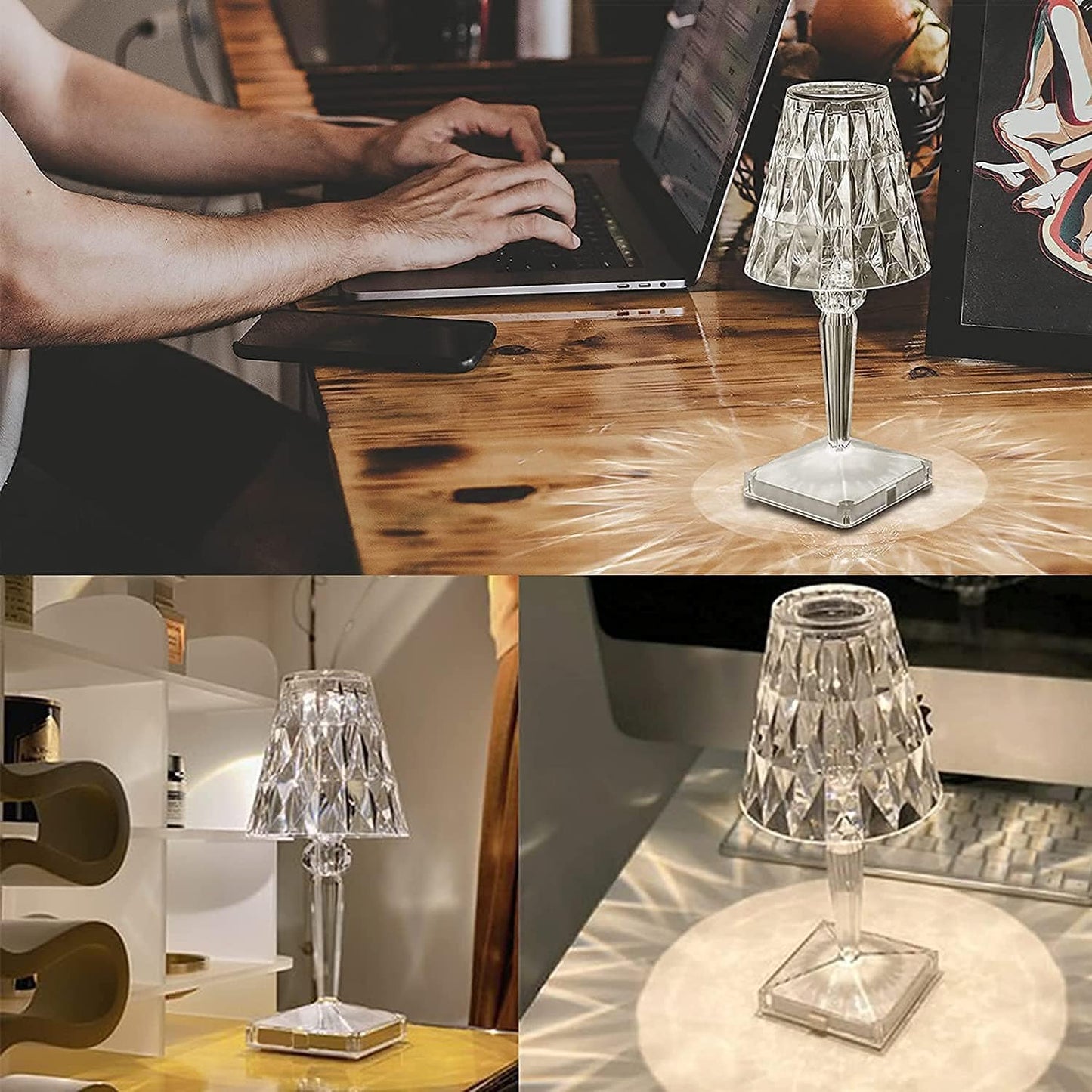 Norvo | CrystaLamp - LED Bordlampe laget av Diamantkrystall