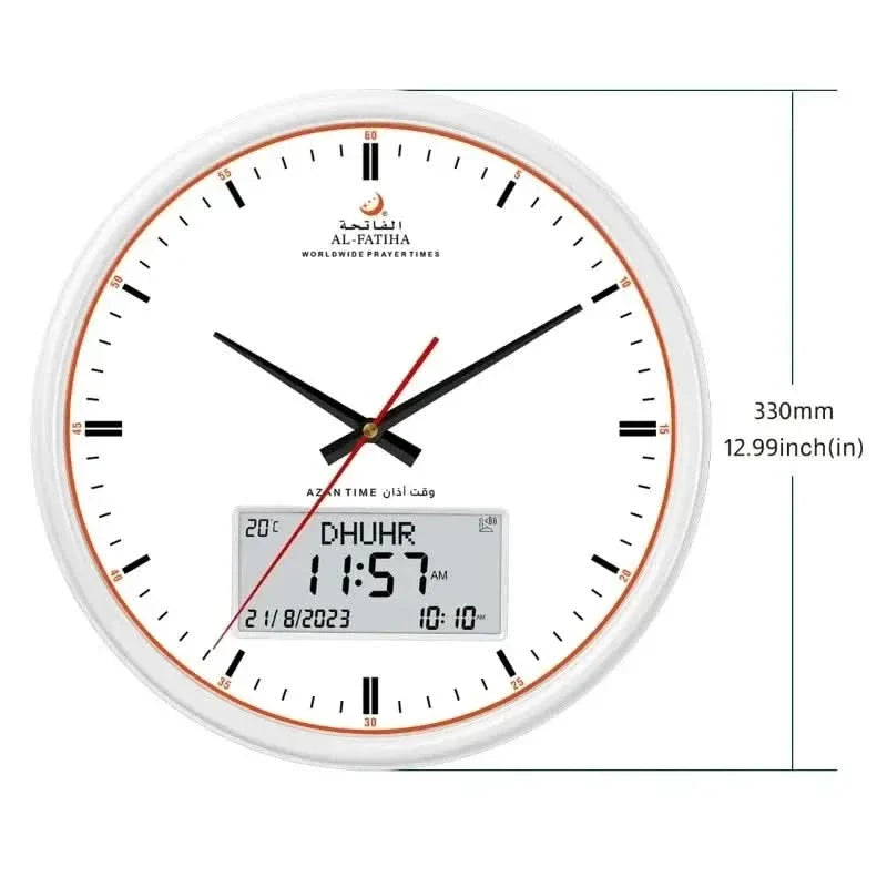 Norvo | PrayTime Smart Veggklokke – Azan & Hijri Kalender med Dual Display