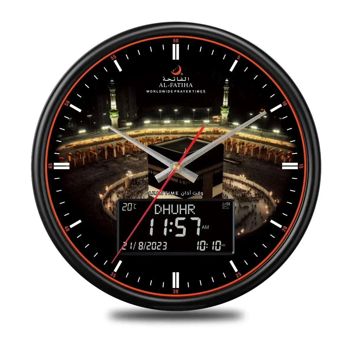 Norvo | PrayTime Smart Veggklokke – Azan & Hijri Kalender med Dual Display