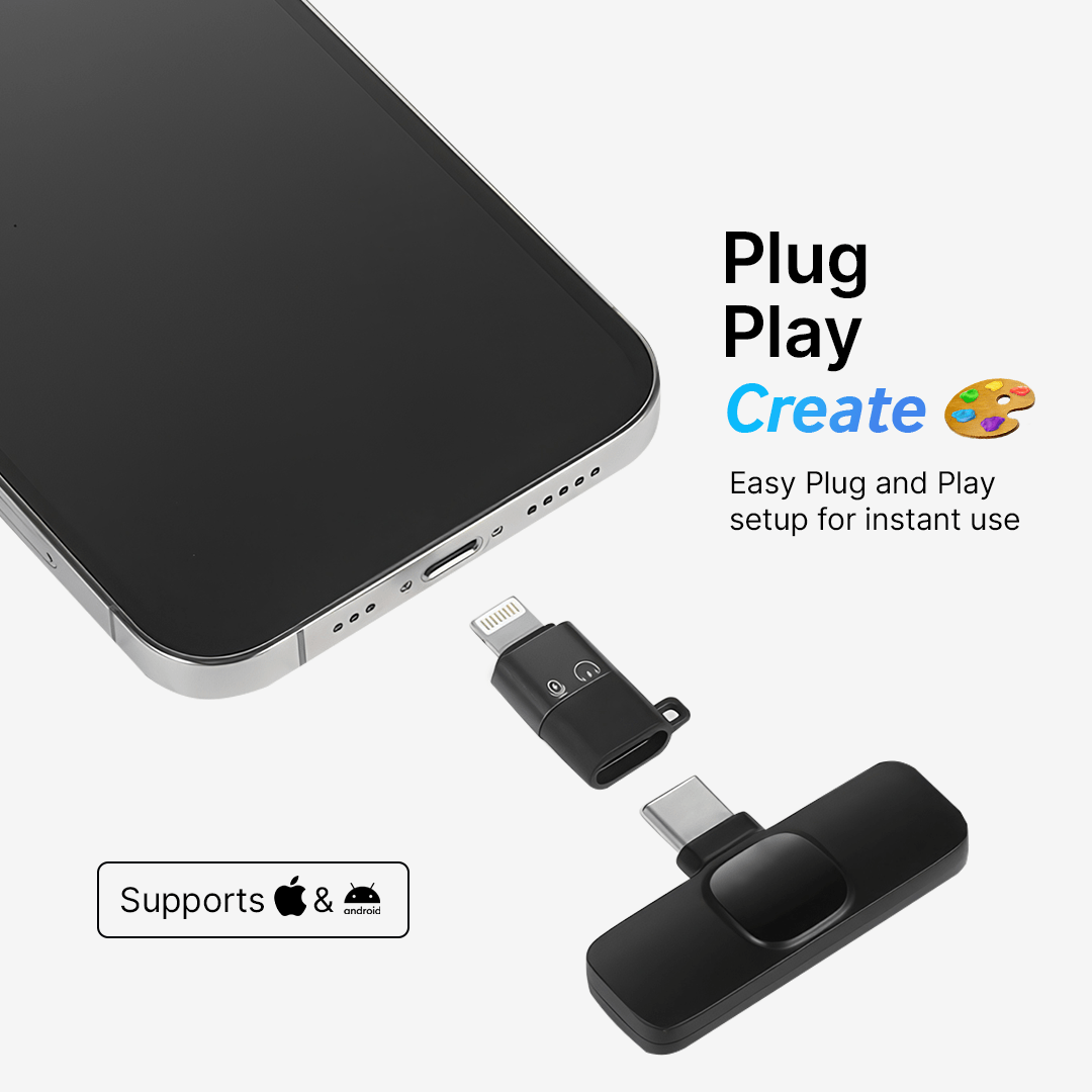 Norvo | Mini trådløs lavalier mikrofon | For innholdsskaperne og videoinnspilling