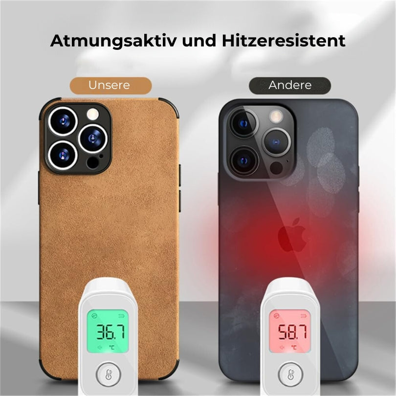 Norvo | Alcantara-look iPhone Deksel – Elegant beskyttelse for enheten din