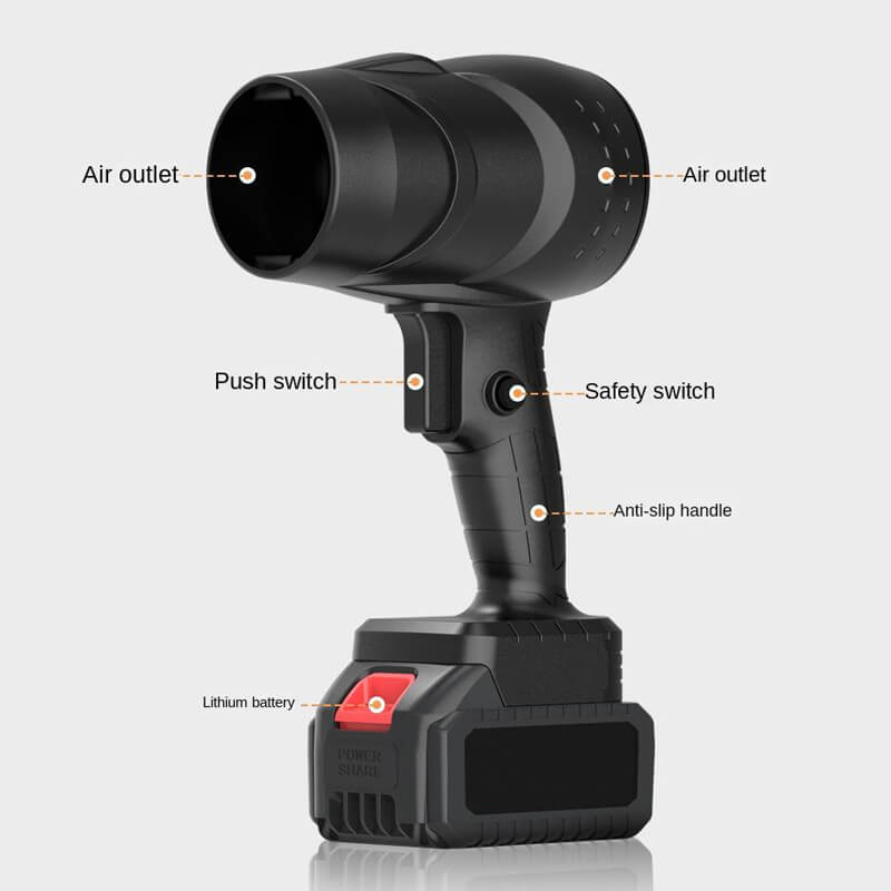 Norvo | AirBlast Pro Høyttrykk Luftblåser – Kraftig Trådløs Rengjøringsverktøy for Bil, Hjem og Hage