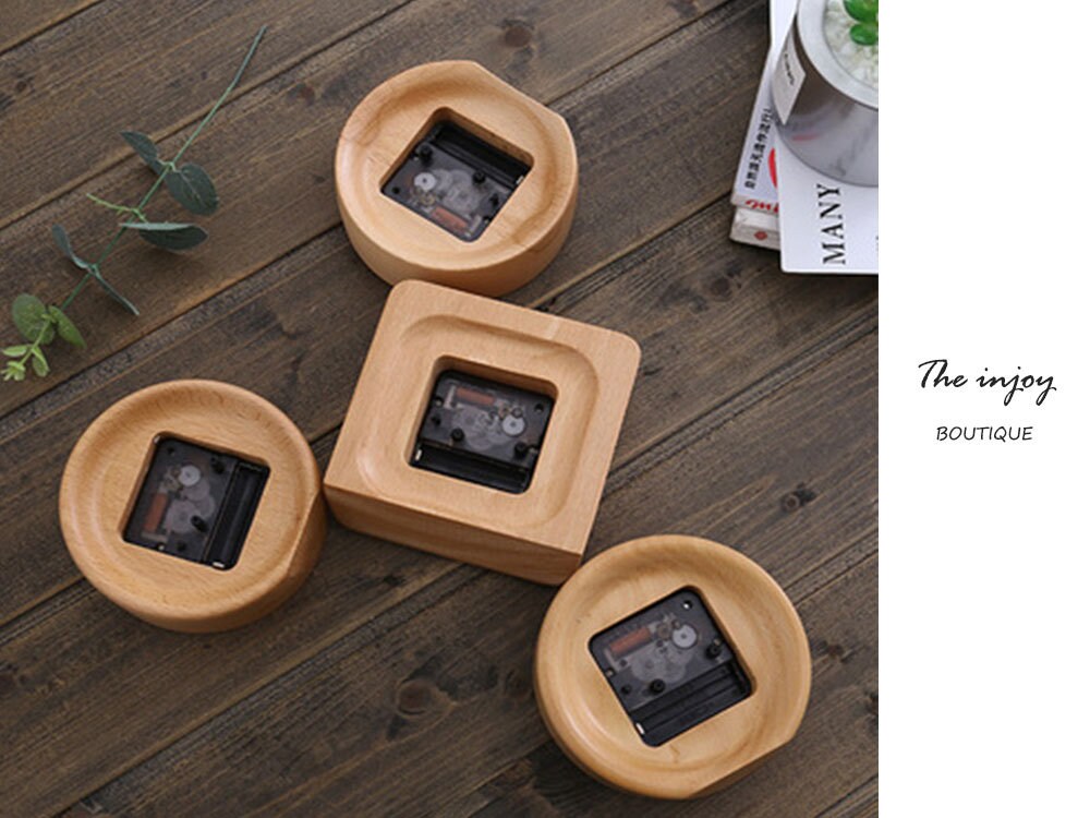 Norvo | Bøk Øks Spise Klokke Liten, Ingen Skjerm Minimalistisk Skrivebord Klokke, Kveldsbord Klokke, Gave til Ham