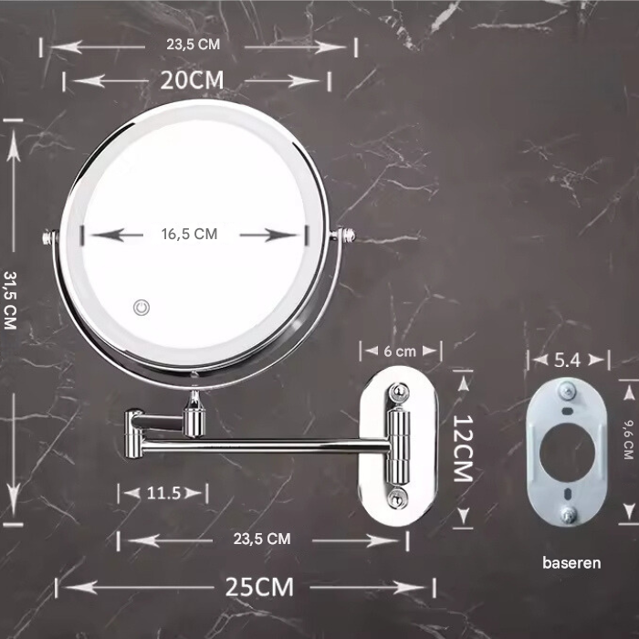 Norvo | Belyst Sminkespeil - LumiAura