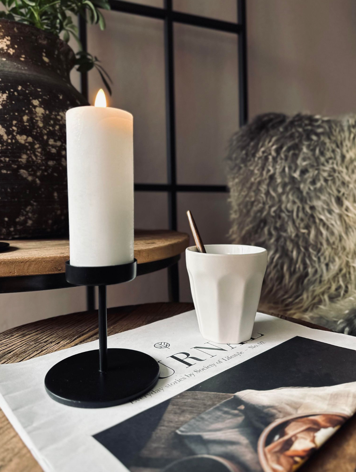 Norvo | Lysestaker Minimalistisk Metall Pedestal Sett