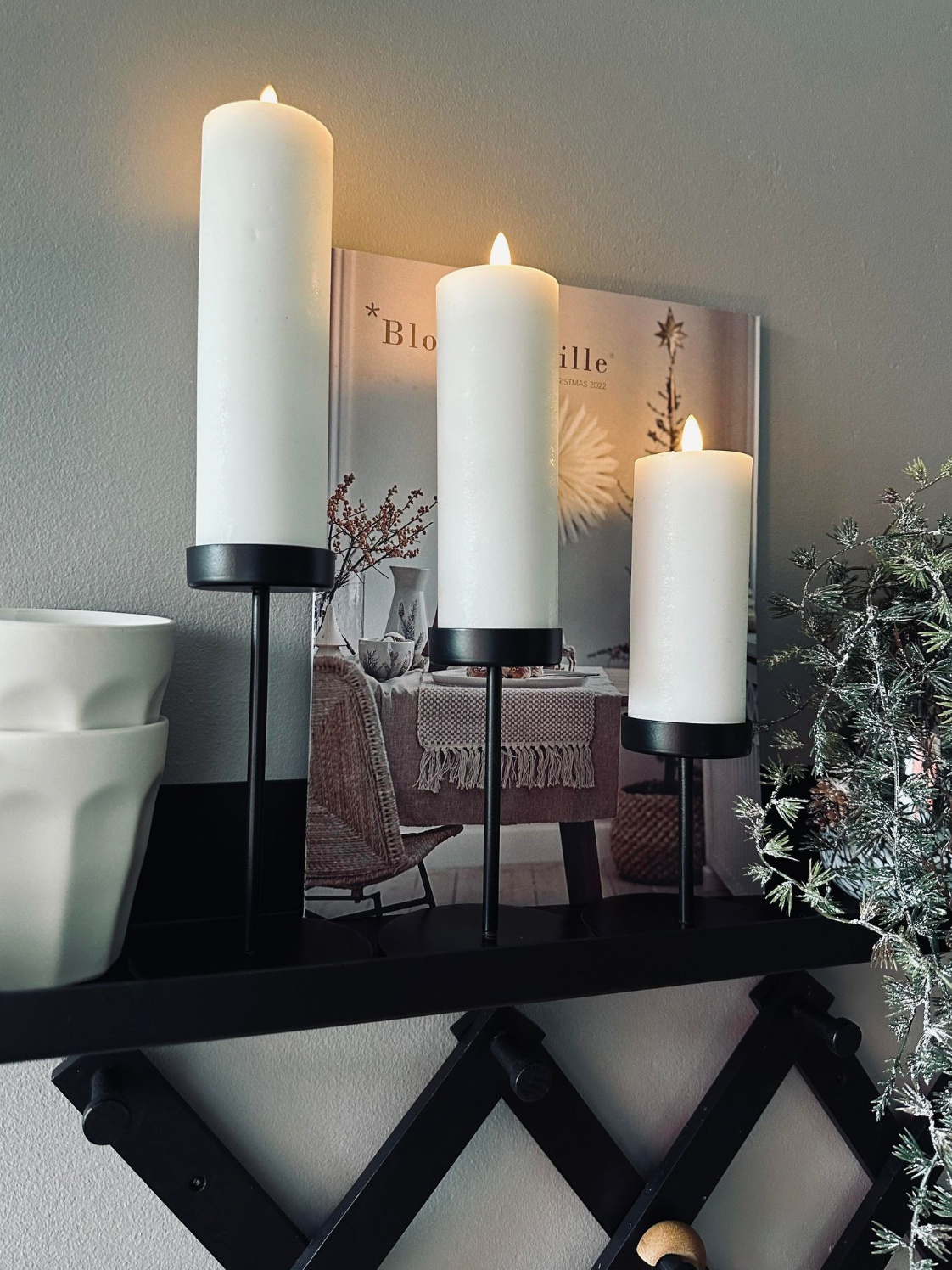 Norvo | Lysestaker Minimalistisk Metall Pedestal Sett