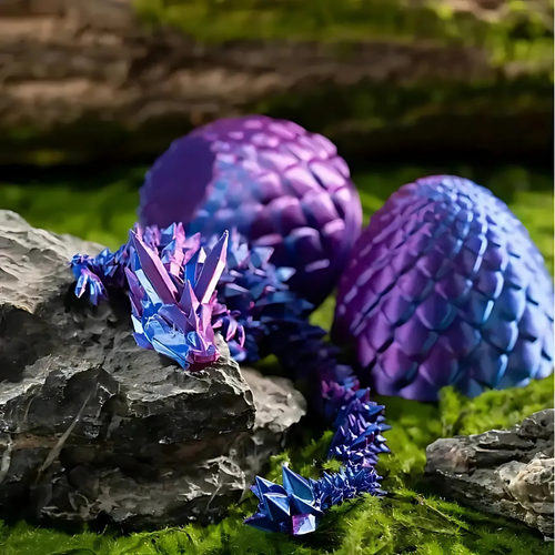 Norvo | Drageegg Krystall Figur 3D Printet Leketøy