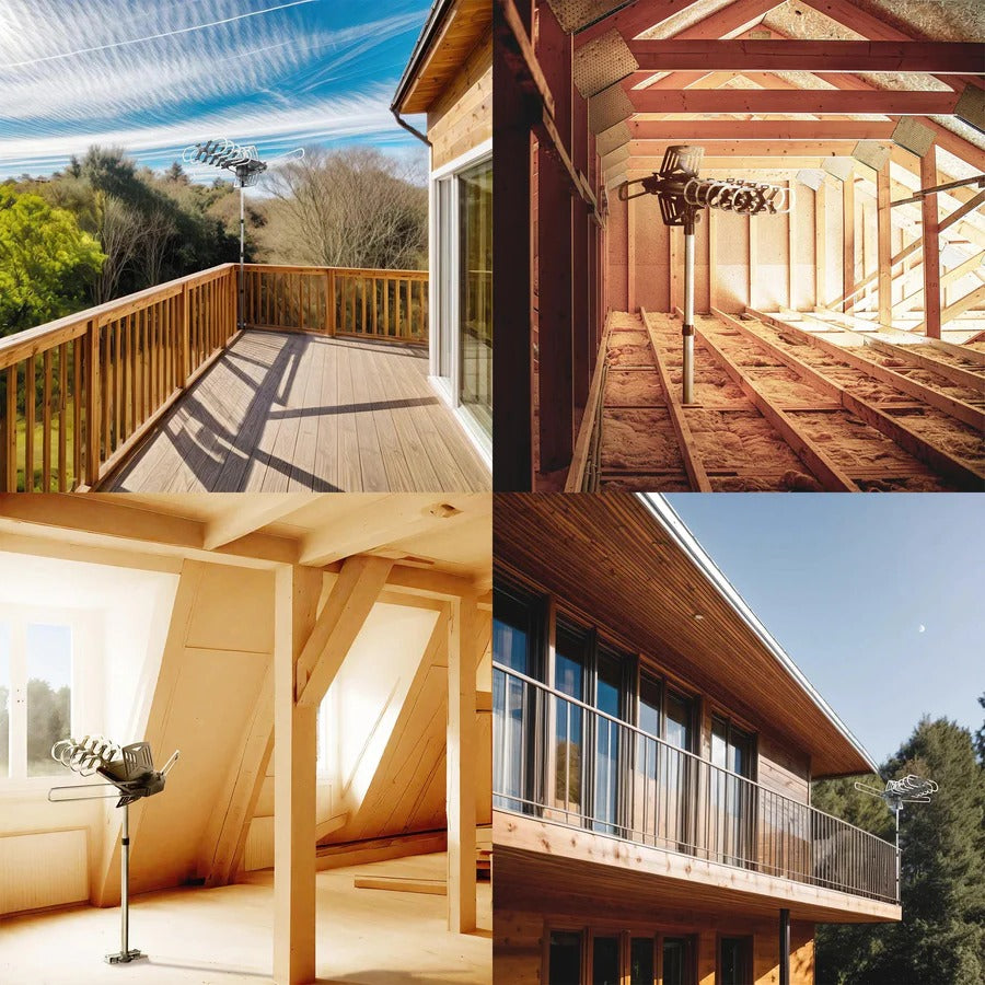 Norvo | Long Range Digital HD TV Antenne med Full 360 Retningsbestemt Motor og Monteringsstang