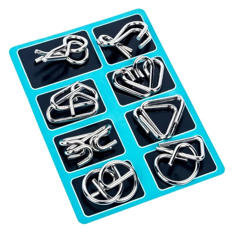 Norvo | 8 Stykk Metal Puzzle Ring Set Hjernegymnastikkleker