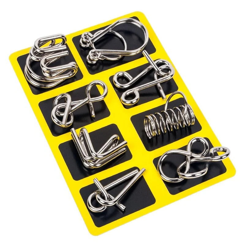 Norvo | 8 Stykk Metal Puzzle Ring Set Hjernegymnastikkleker