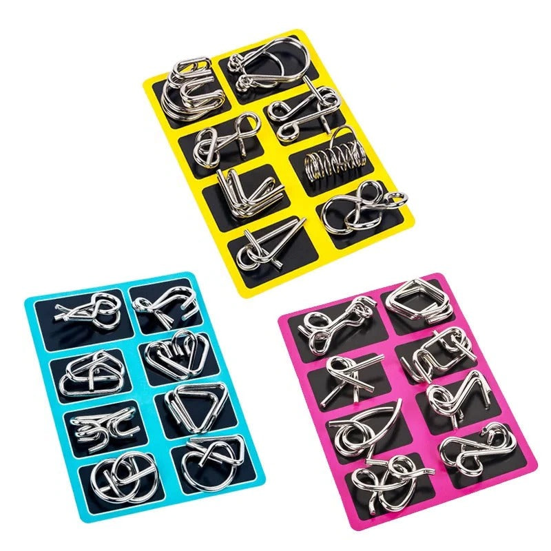 Norvo | 8 Stykk Metal Puzzle Ring Set Hjernegymnastikkleker
