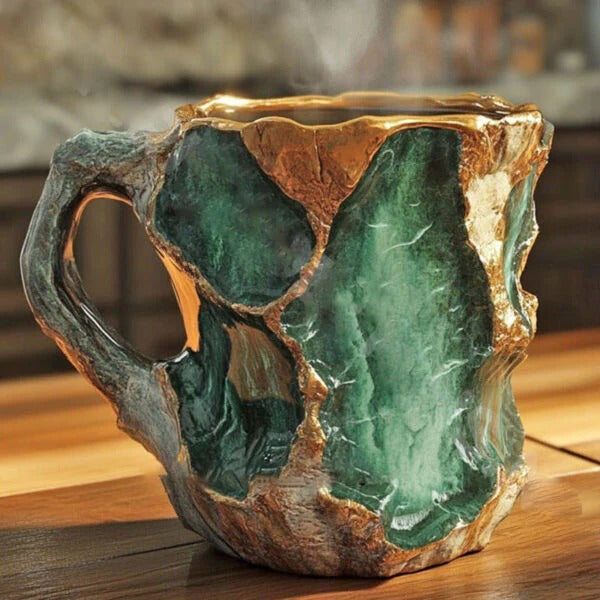 Norvo | Facettert Mineral Krystall Kaffe Mugge – Elegant Glass Kop