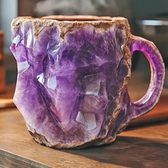 Norvo | Facettert Mineral Krystall Kaffe Mugge – Elegant Glass Kop