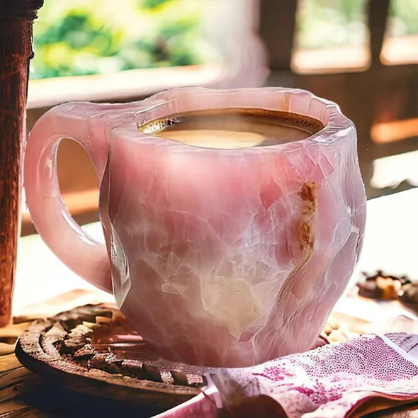 Norvo | Facettert Mineral Krystall Kaffe Mugge – Elegant Glass Kop