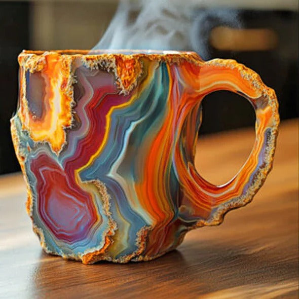 Norvo | Facettert Mineral Krystall Kaffe Mugge – Elegant Glass Kop
