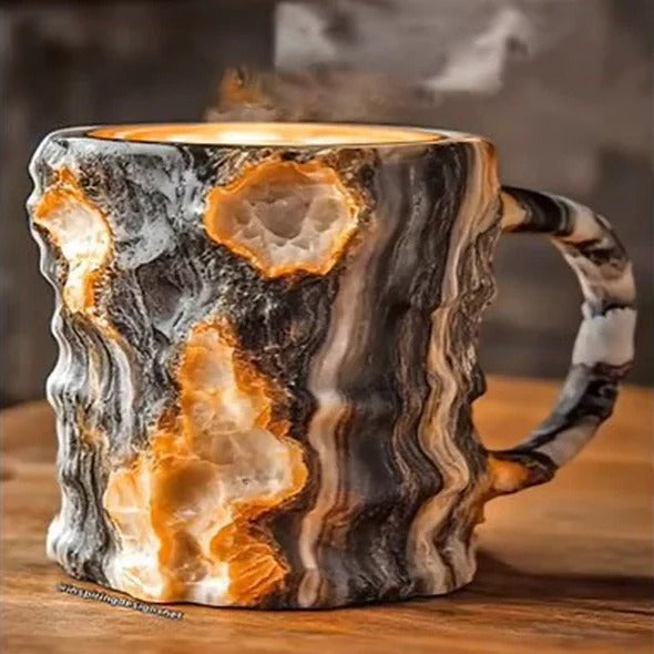 Norvo | Facettert Mineral Krystall Kaffe Mugge – Elegant Glass Kop