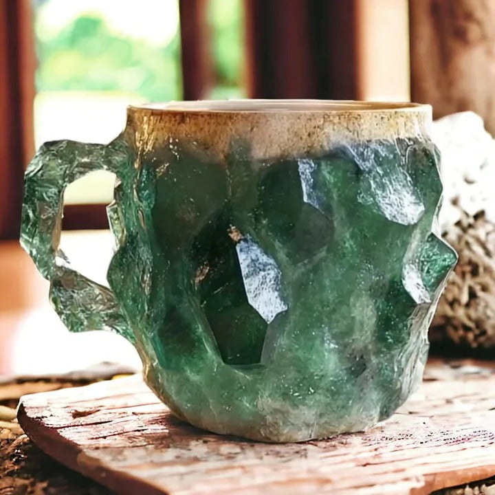 Norvo | Facettert Mineral Krystall Kaffe Mugge – Elegant Glass Kop