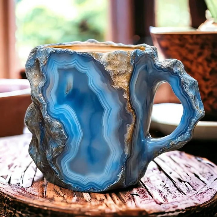Norvo | Facettert Mineral Krystall Kaffe Mugge – Elegant Glass Kop