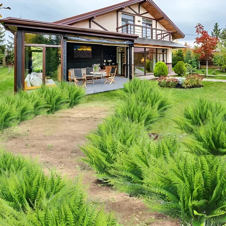 Norvo | Kunstig Boston Fern – UV-bestandig hengende plante for utendørs dekor