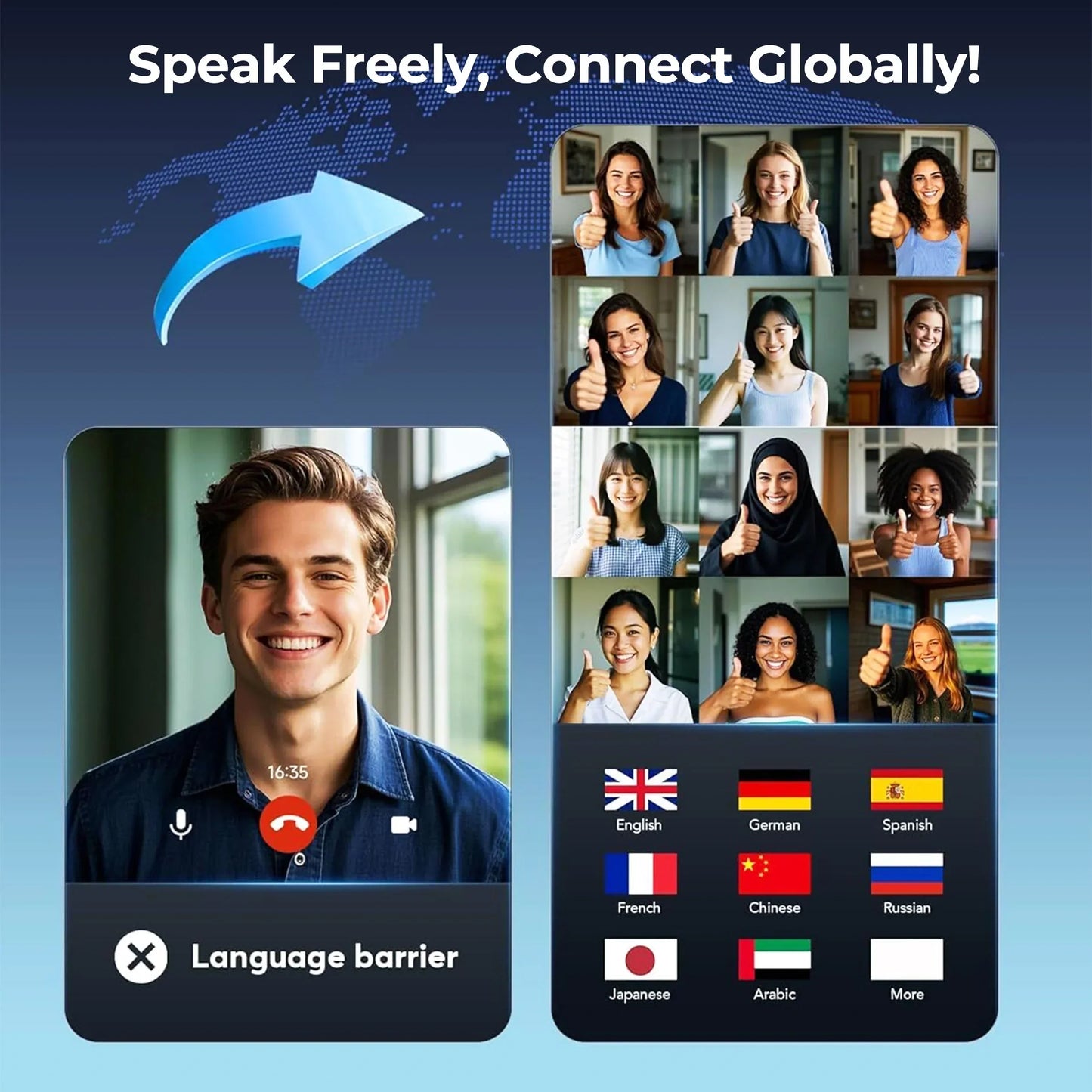 Norvo | Smart AI Oversettelse Ørepropper – 144 Språk Oversetter