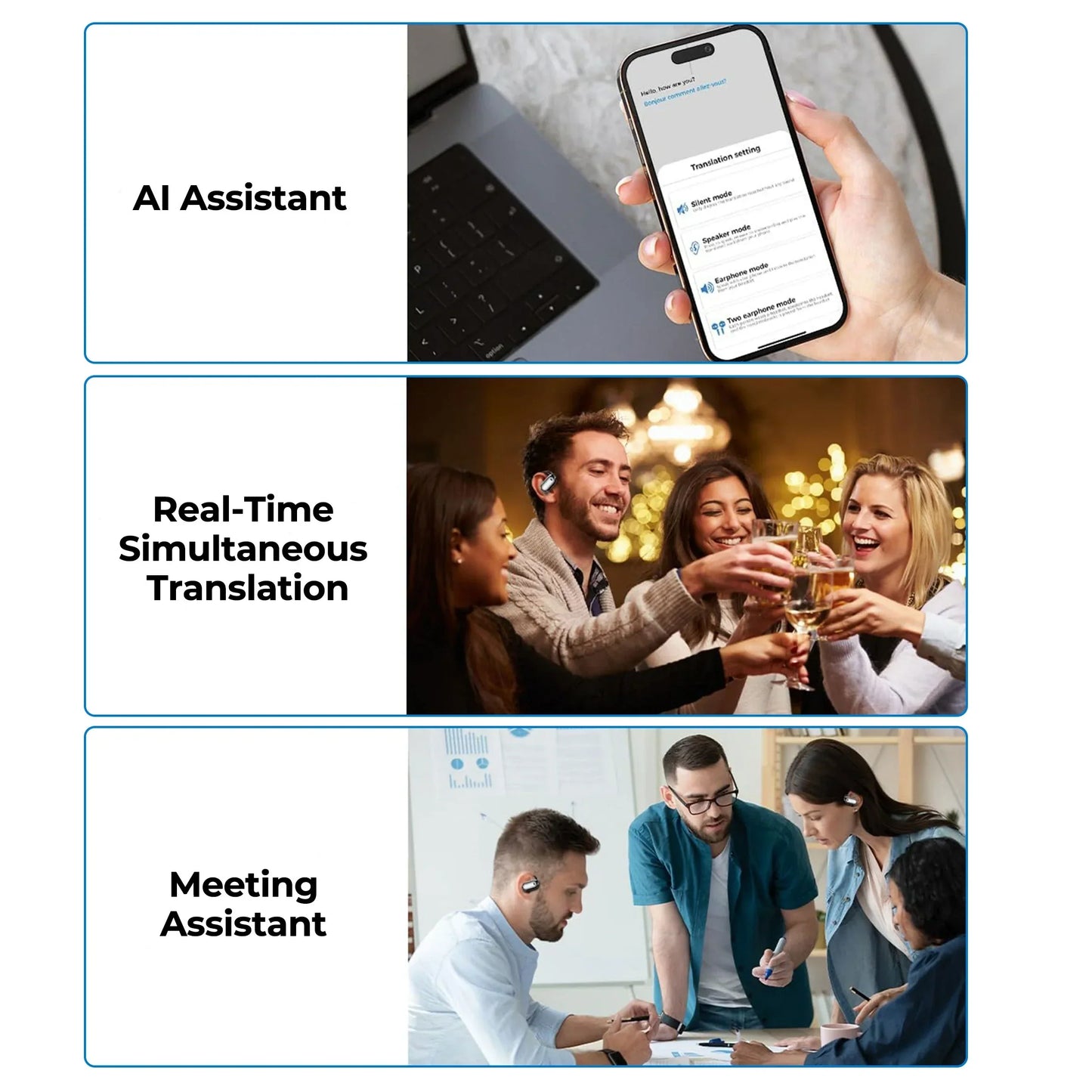 Norvo | Smart AI Oversettelse Ørepropper – 144 Språk Oversetter
