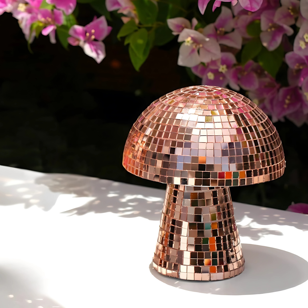Norvo | Metallisk Disco Bordlampe Soppdesign