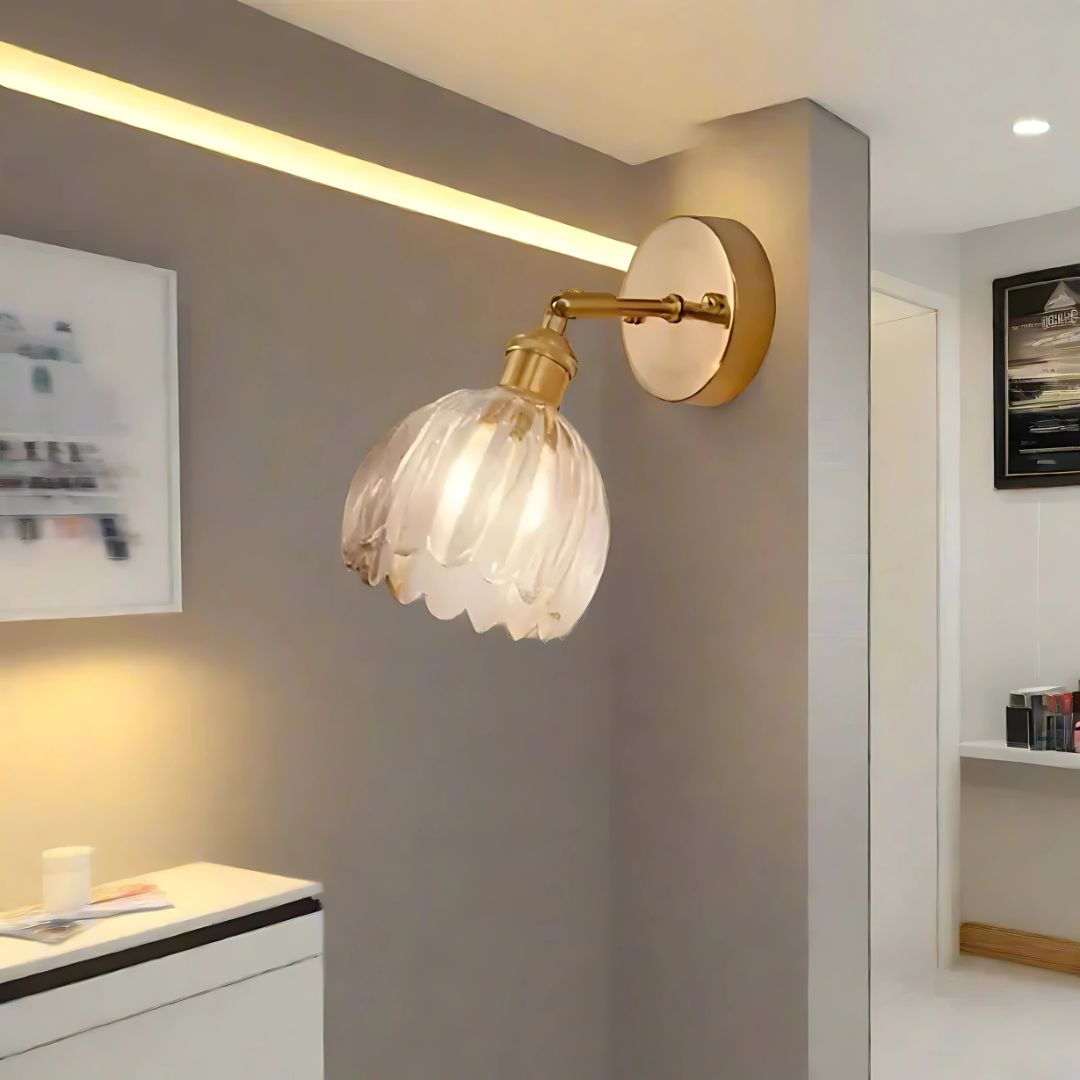 Norvo | Vintage Glass Wall Lights Floral Design