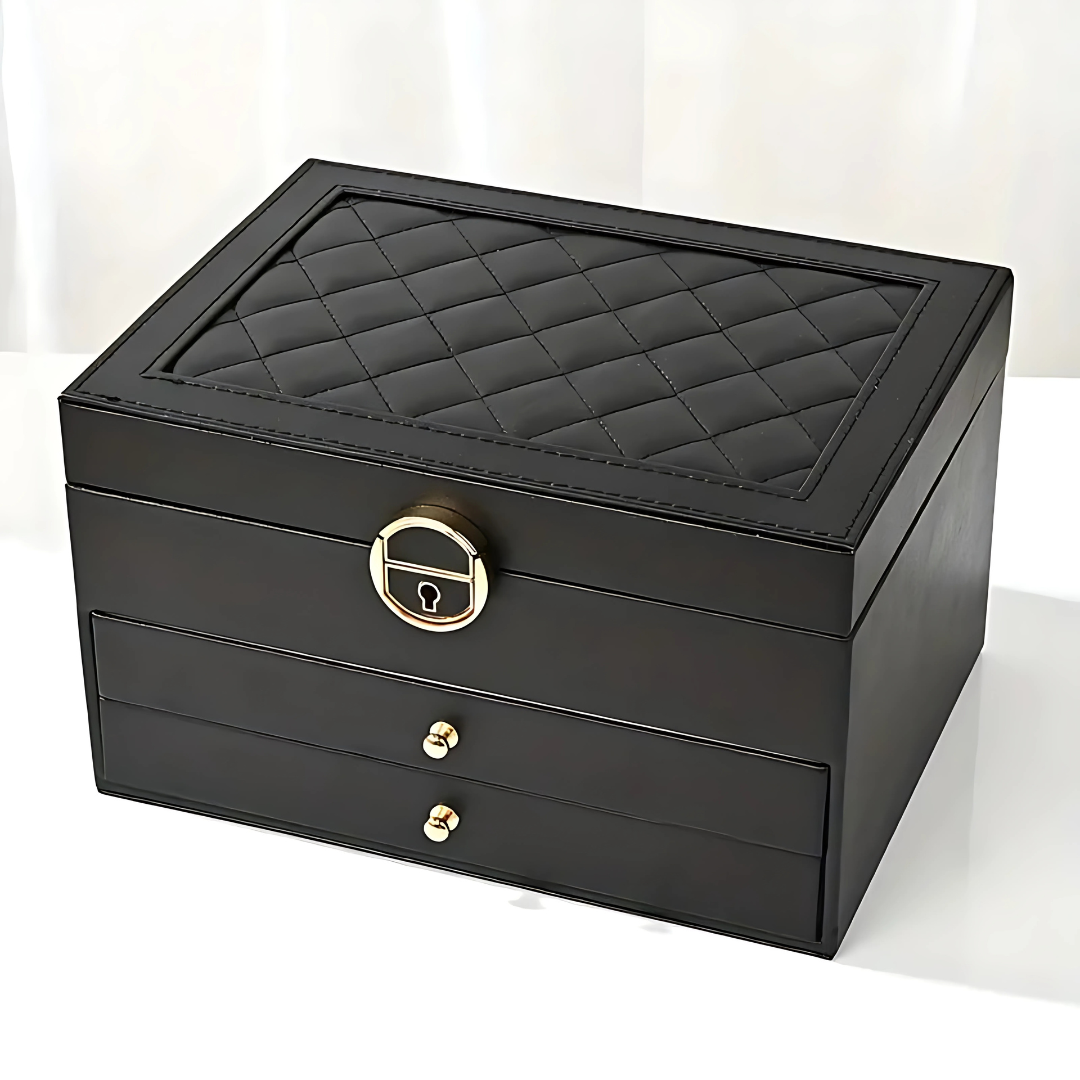 Norvo | Lær Multi-Layer Smykkeskrin Organizer