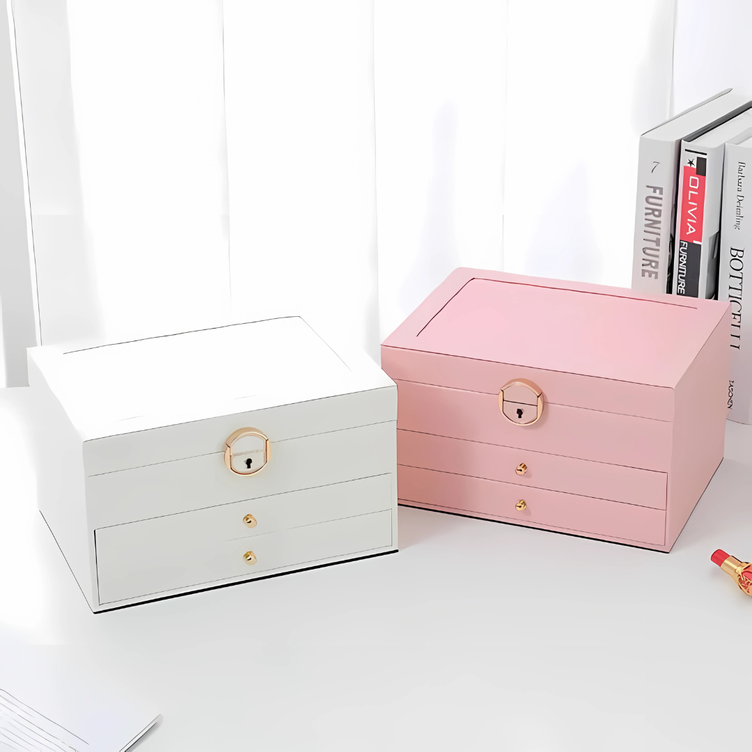 Norvo | Lær Multi-Layer Smykkeskrin Organizer