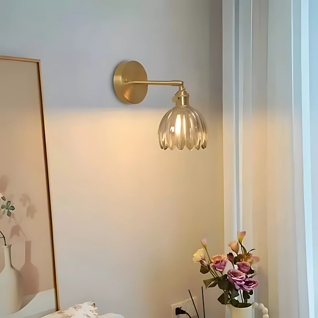 Norvo | Vintage Glass Wall Lights Floral Design