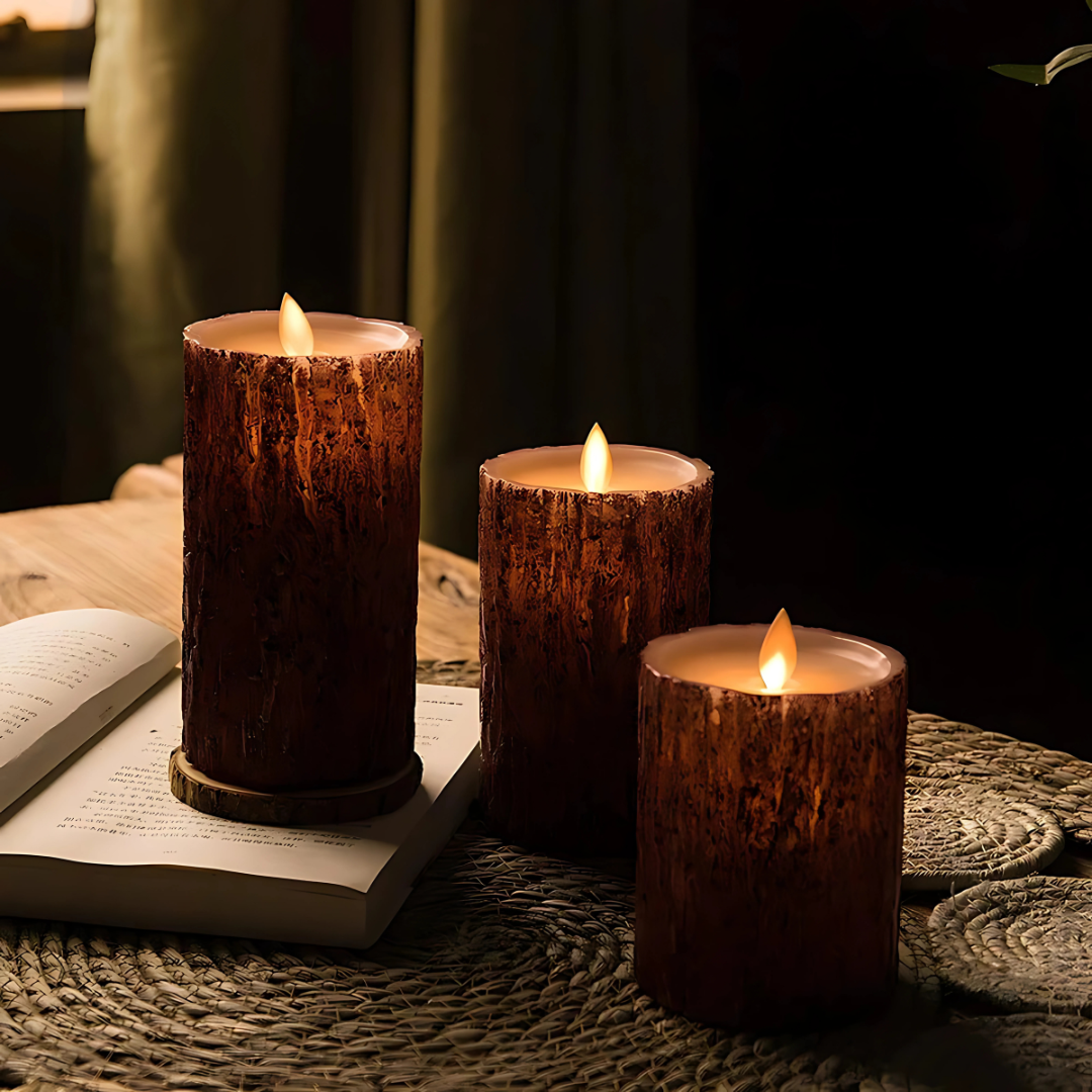 Norvo | LED flammesløse flimrende dekorative stearinlys