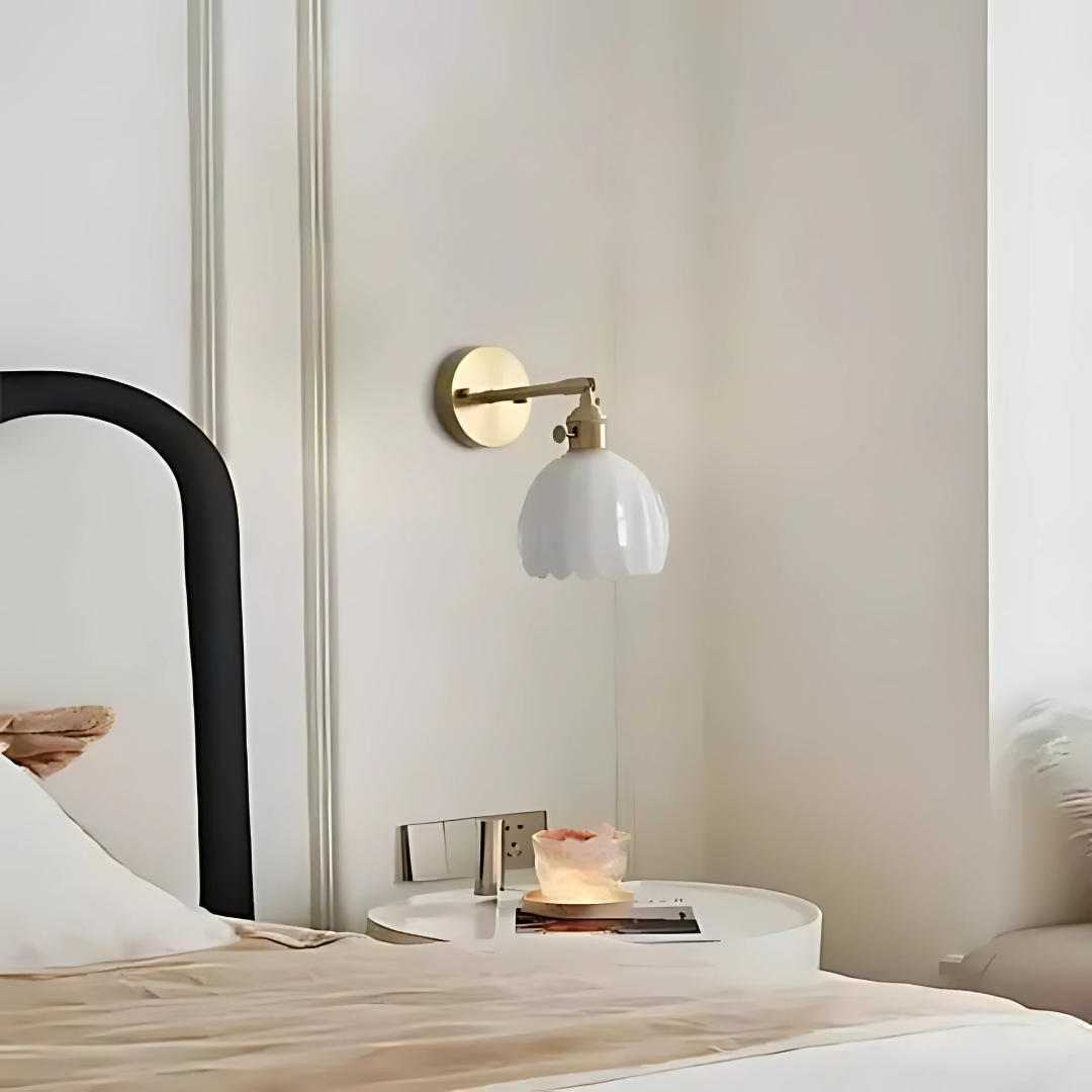 Norvo | Vintage Glass Wall Lights Floral Design