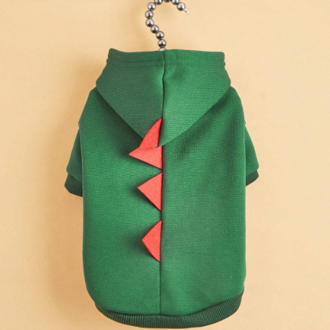 Norvo | Hund Halloween Kostyme Fleece Dinosaur Hoodie | Kjæledyrantrekk Varm