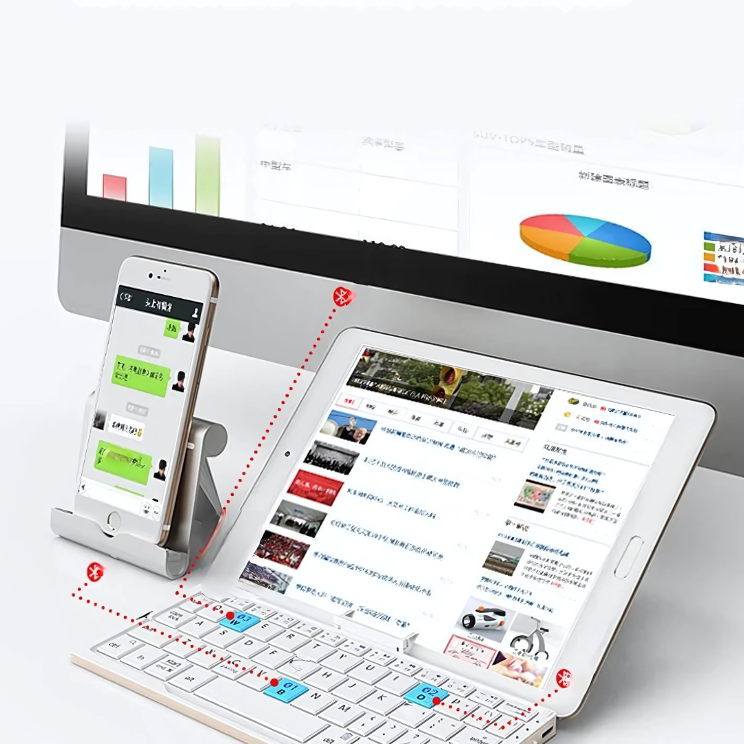 Norvo | Bluetooth-tastatur med stativ for nettbrett-enheter