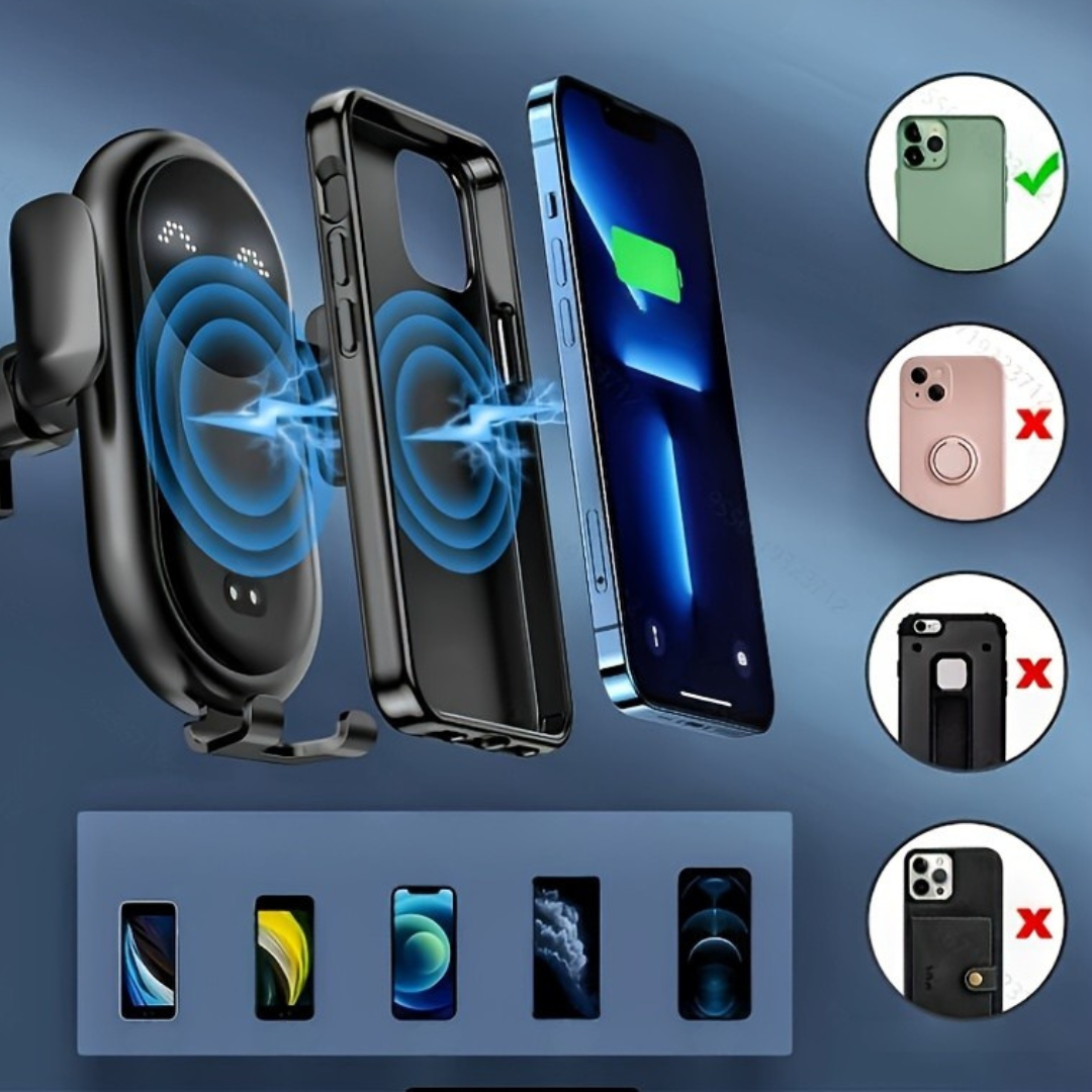 Norvo | Bil telefonholder med trådløs ladestasjon