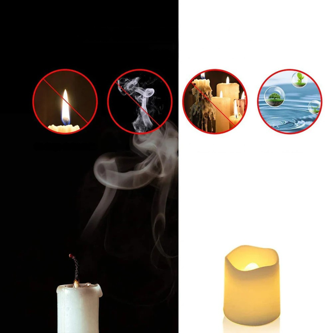 Norvo | LED Lys Varme Hvit Flameless Plast Sett