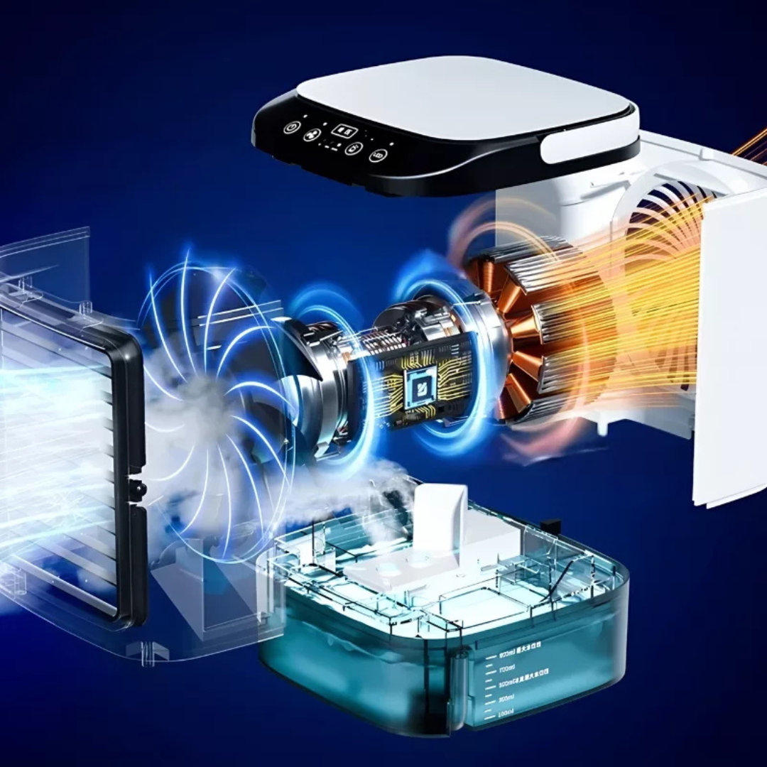 Norvo | Bærbar Luftkjøler Vifte Stille Justerbar Fukter