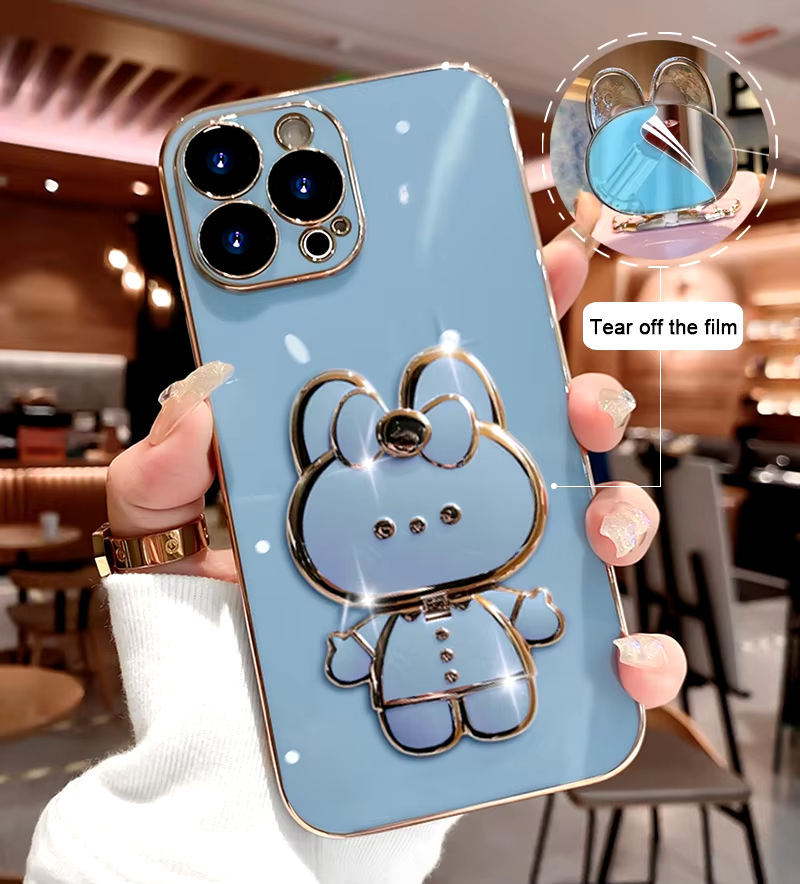 Norvo | 3D Kanin Koreansk Stil Speil iPhone Etui