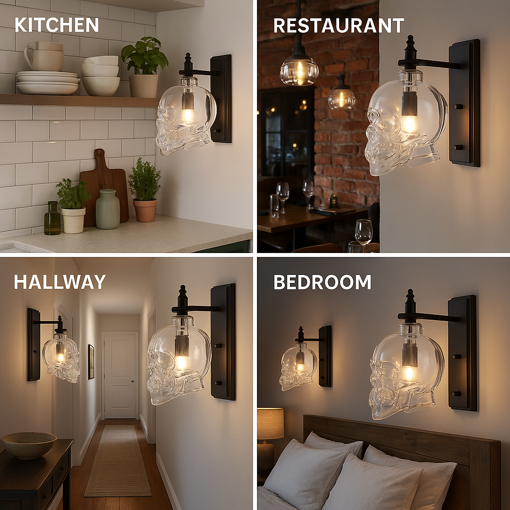 Norvo | Gotisk Hodeskalle Flaske Retro Vegglampe