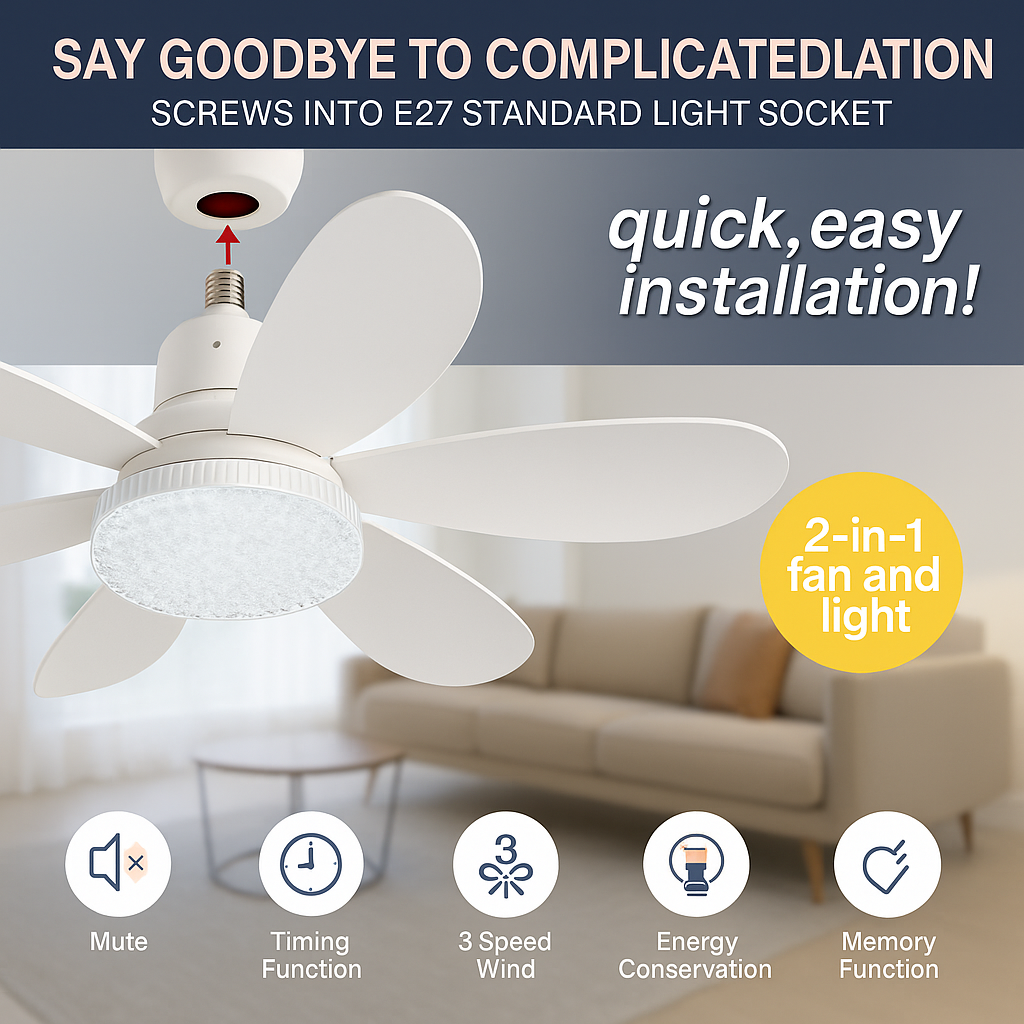 Norvo | Elegant Flower Energisparende RC Taklampe