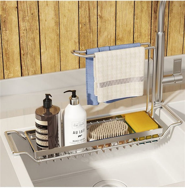 Norvo | Plassbesparende justerbar hylle for kjøkkenvask