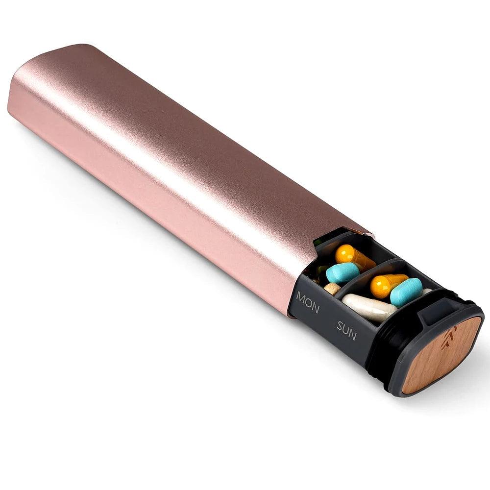 Norvo | Ukentlig pilleorganisator | Premium aluminium- og tredesign for hjem, kontor og reise