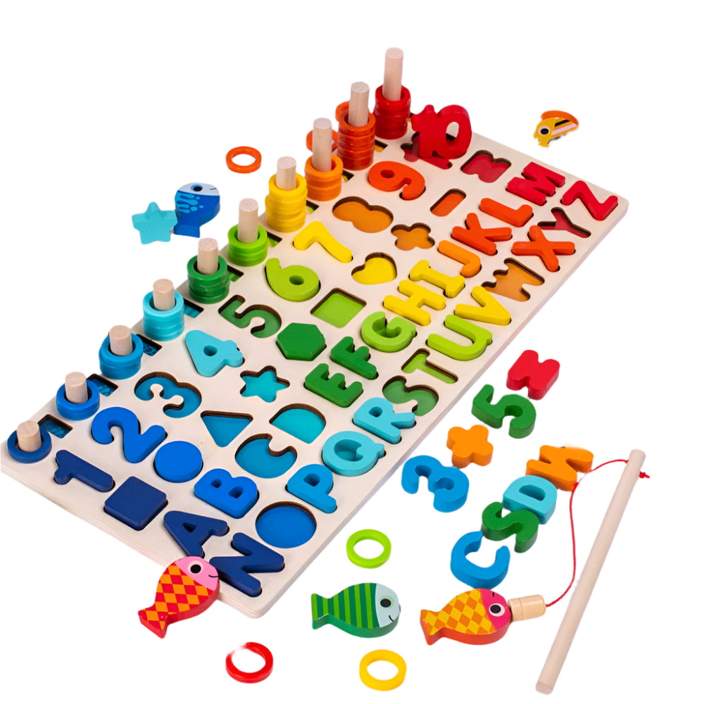 Norvo | Ecotoys Montessori Leketavle | Utvikle ferdigheter - Utdanningsmessig treplade for barn