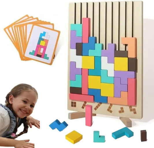 Norvo | ThinkWood Tre Puzzle Spill – Montessori Utdanningsleketøy for Barn