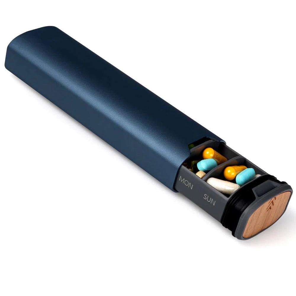 Norvo | MediEase Ukentlig Pilleorganisator – Elegant Tre- og Aluminiumspilleboks