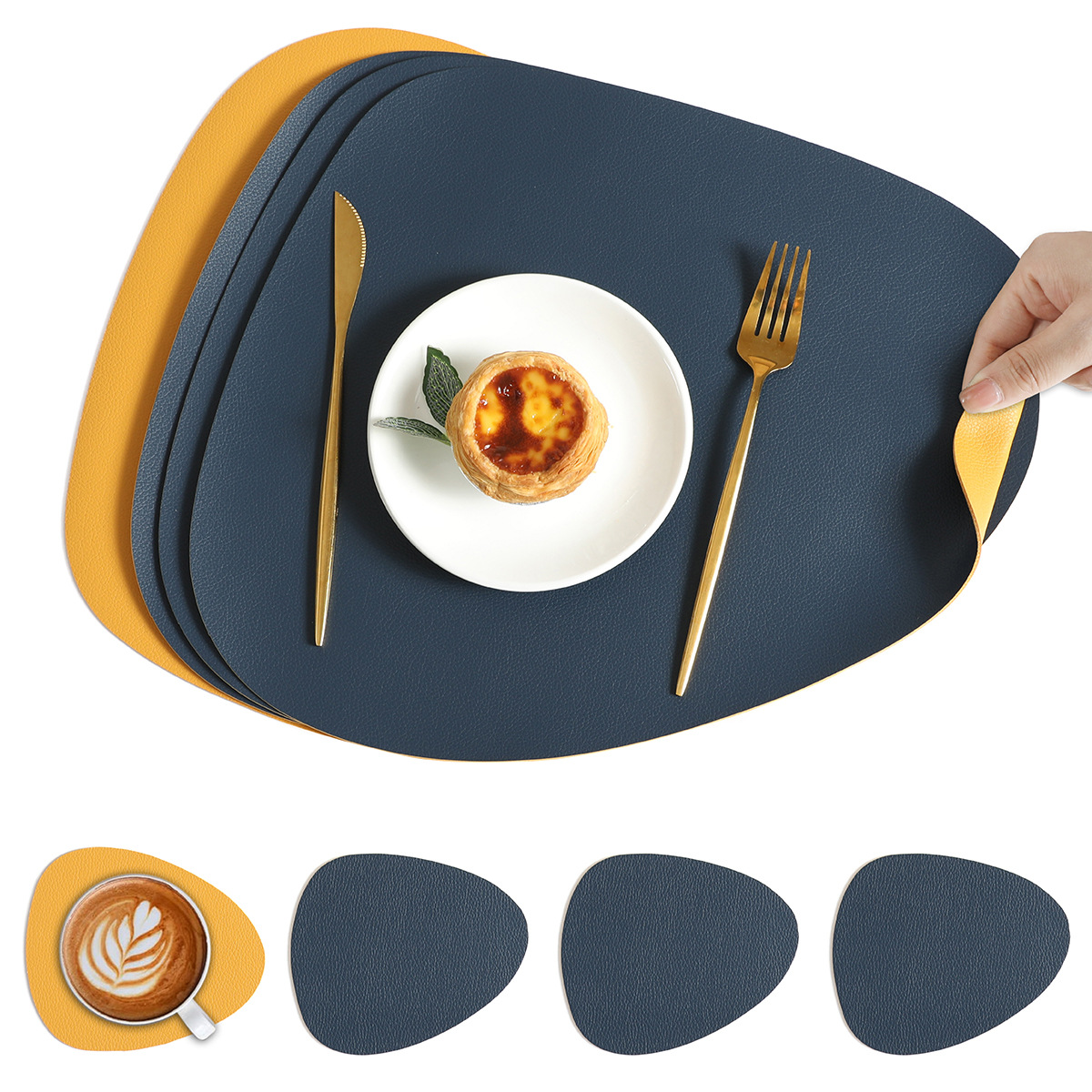 Norvo | Bordmatte Reversibel Kunstskinn Spisesett