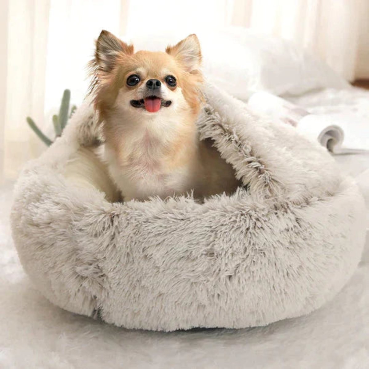 Norvo | Cozy Cave Pet Bed | Beroligende og Komfortabel Hundeseng for Dyp Avslapning