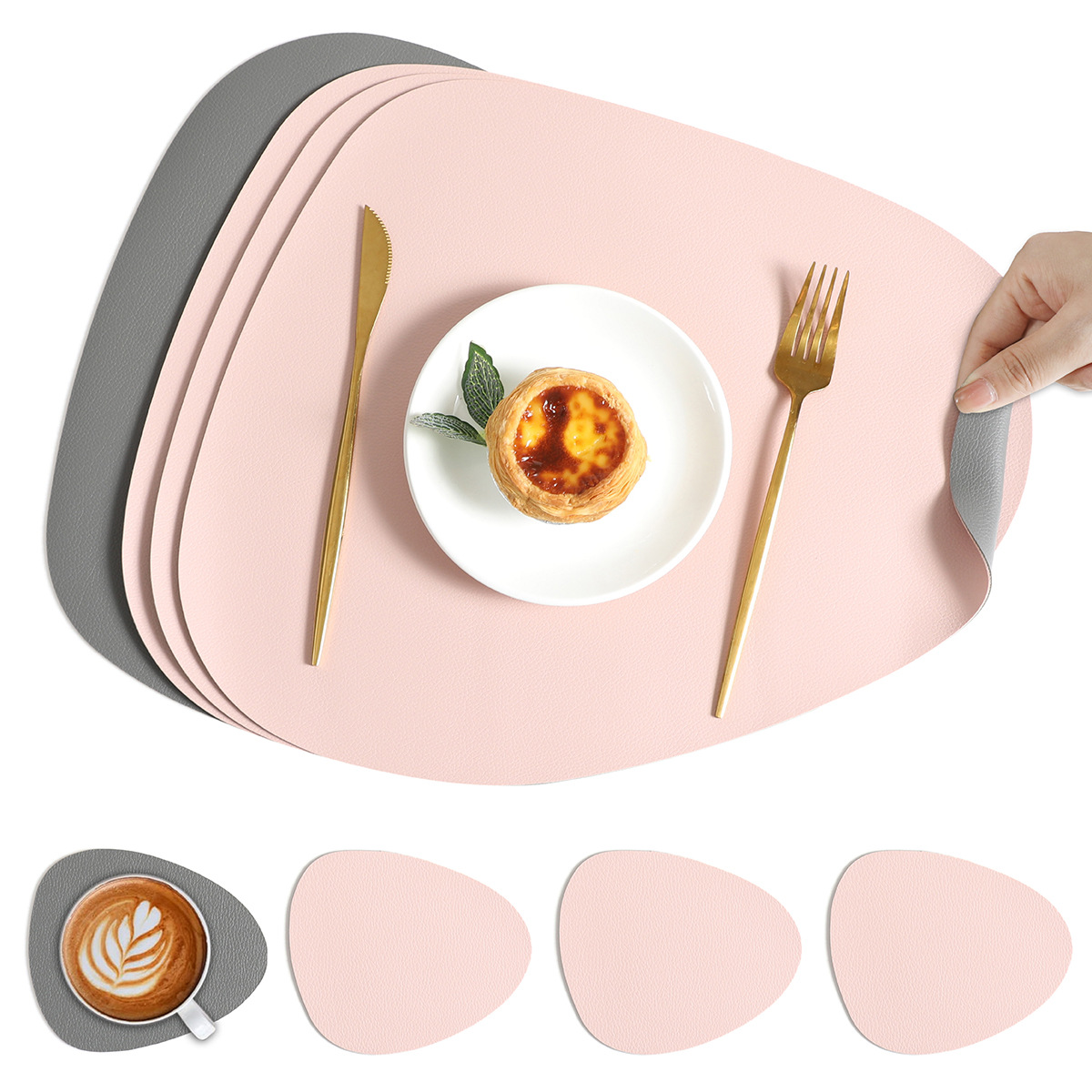 Norvo | Bordmatte Reversibel Kunstskinn Spisesett